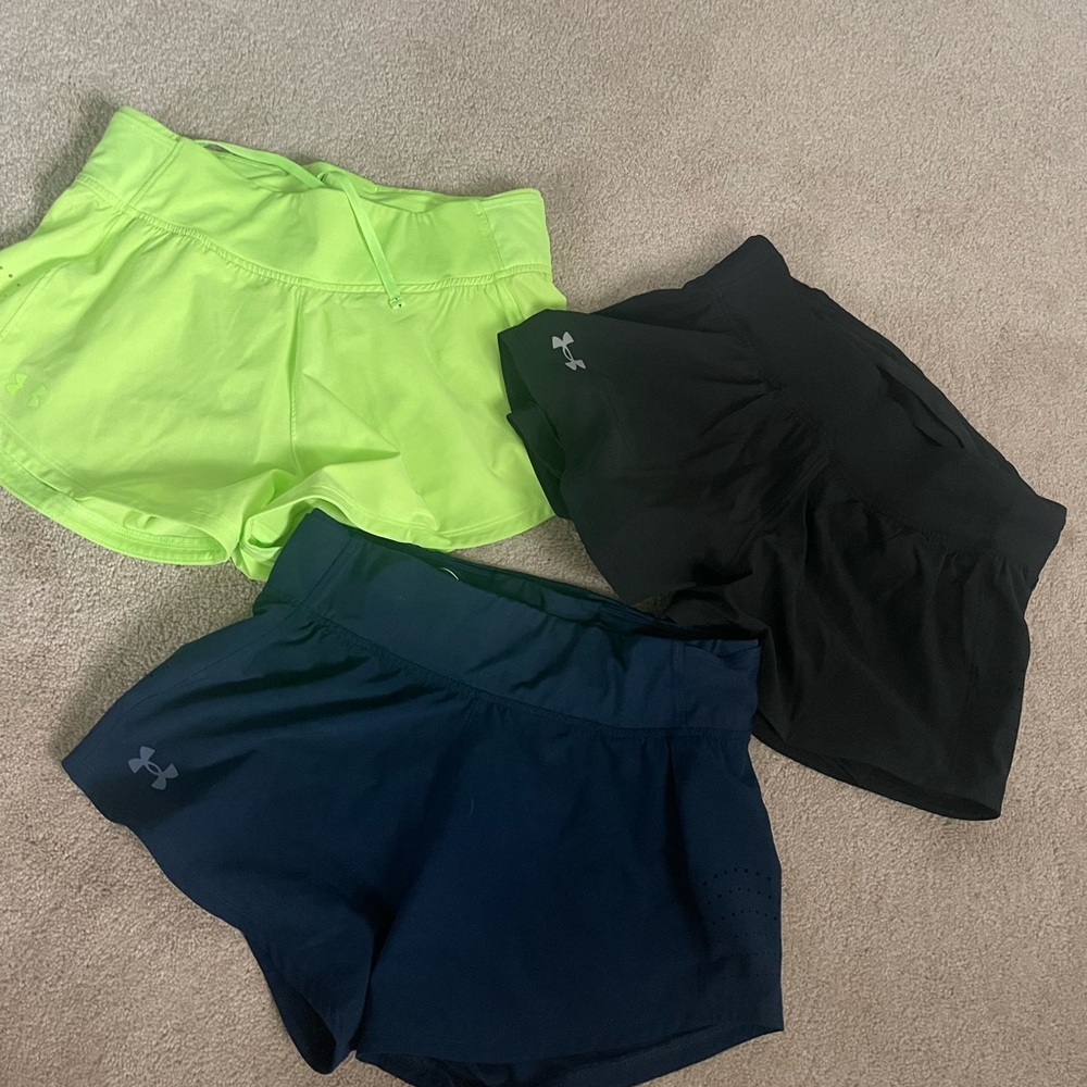 Under Armour Women's Shorts - Lime, Black, and Navy